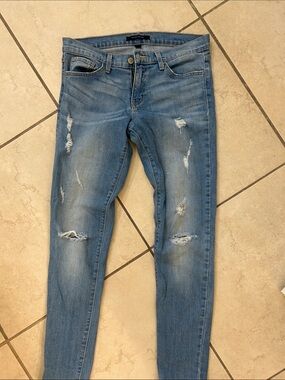 Flying Monkey Distressed Skinny Jeans - Light Blue